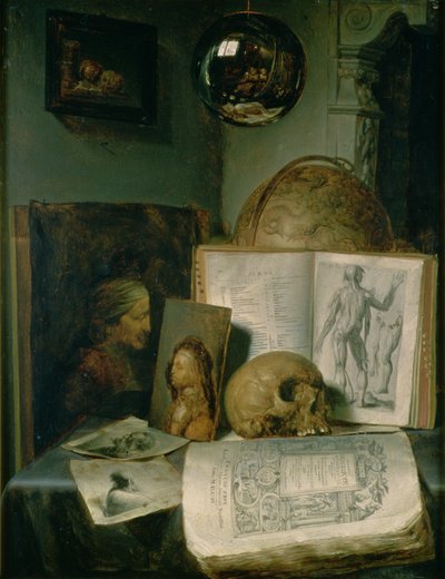 Nature morte avec un crâne - Gerrit Dou